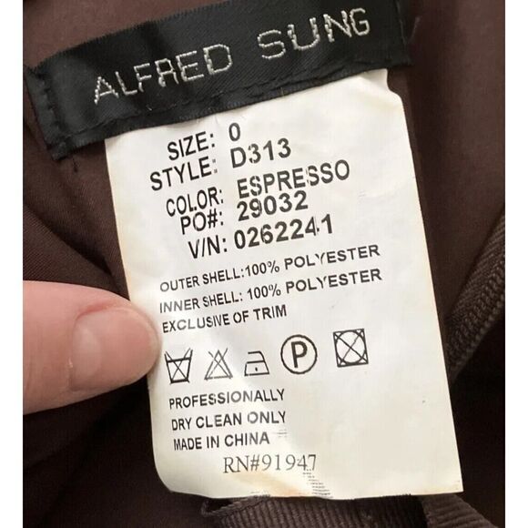 Alfred Sung Brown Satin Feel Strapless Bridesmaid Prom Party Dress Luxe US 0 - Picture 8 of 10